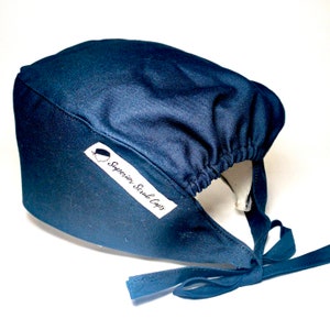 Men&#39;s / Women&#39;s Solid Navy Scrub Cap, Surgical scrub Hat , Solid Colour Navy, tie-back Skullcap- Superior Scrub Caps Canada