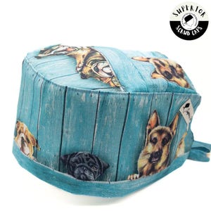 Men / Women Scrub Cap, PAWS and PLANKS, fitted skullcap, tie-back adjustable, surgeon, veternarian, nurse, Superior Scrub Caps Canada