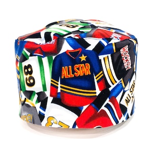 Men’s Hockey Scrub Cap - Surgical scrub Hat --  surgeon, doctor, dentist, vet, nurse, chef / tie-back Skullcap - Superior Scrub Caps