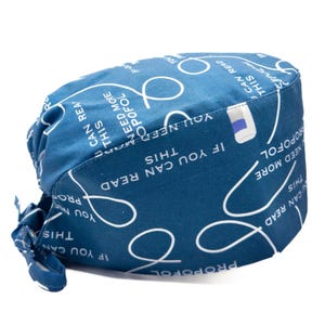 Men / Women Anesthesia Scrub Cap, (2 sizes, sating lining option),  tie-back adjustable, Superior Scrub Caps