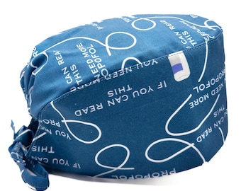 Gorro quirúrgico de anestesia para hombre/mujer (2 tallas, opción de forro de satén), ajustable con lazo en la espalda, Gorros quirúrgicos de calidad superior