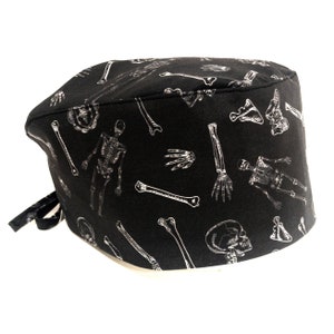 Orthopaedic Surgical Scrub Cap | Anatomy Bones Skeleton Scrub Hat | Men and Women Styles for Surgeon, X-Ray, Radiology | Handmade in Canada
