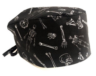 Orthopaedic Surgical Scrub Cap | Anatomy Bones Skeleton Scrub Hat |  Styles for Surgeon, X-Ray, Radiology | Handmade in Canada