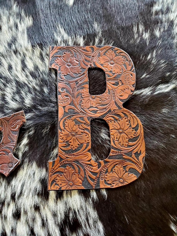 Hand Tooled Leather Letters Etsy