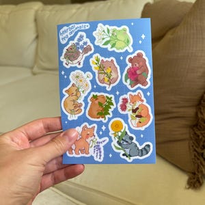 Cute Animal Sticker Sheets | Anime Stickers | Matte Finish | Waterproof