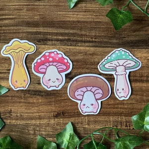 Cute Mushroom Stickers | Matte Die Cut | Waterproof