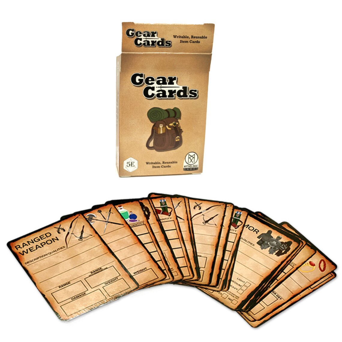 Gear Cards Writable Reusable Item Cards for D&D 5e Etsy