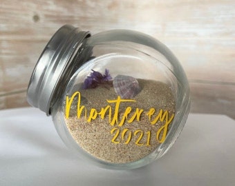 Personalized Vacation Sand Jar, Honeymoon Keepsake, Unique Wedding Keepsake, Family Vacation Keepsake, Engagement Keepsake, Memory Jar