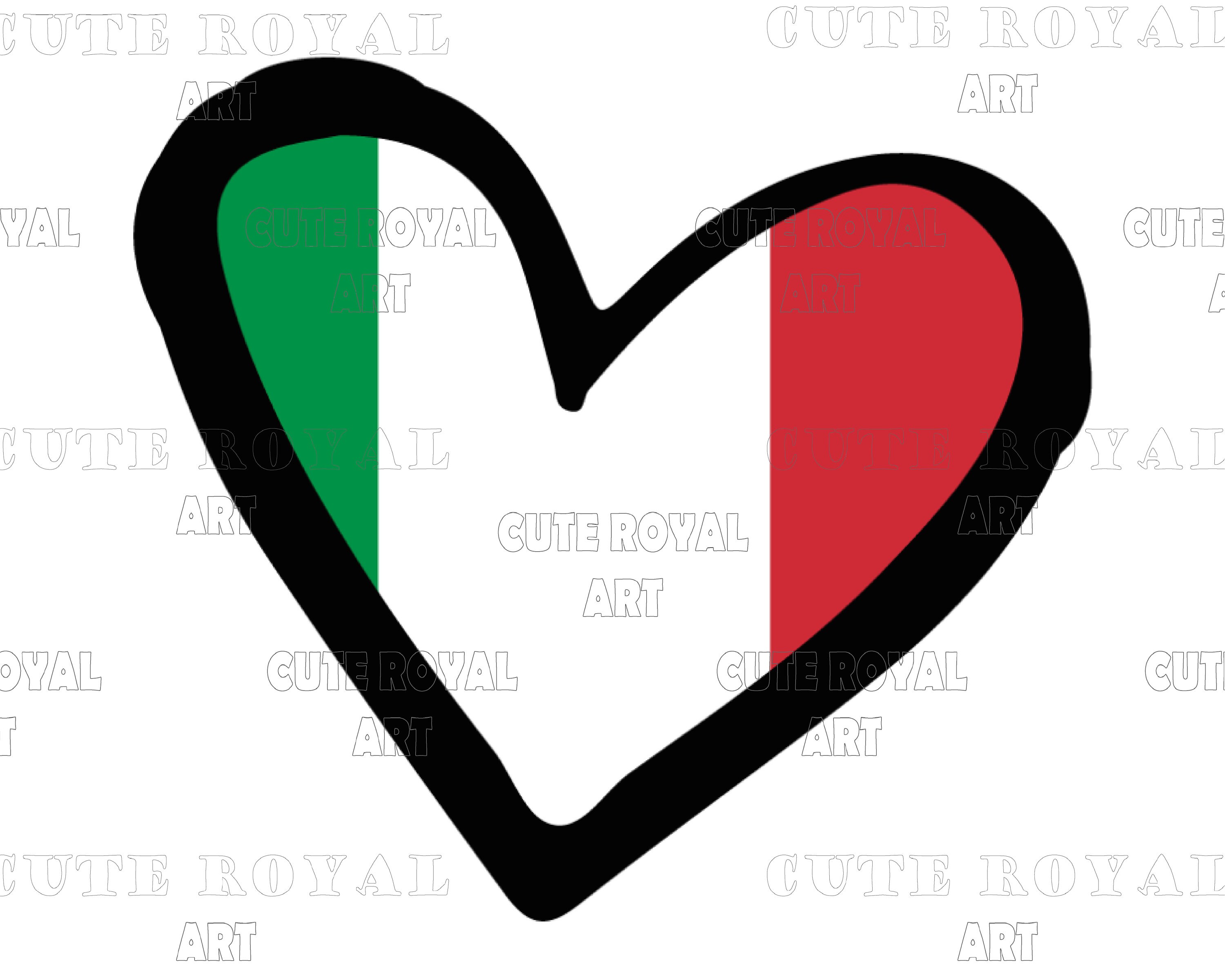 Italian Flag Heart PNG File Sublimation Design Digital Etsy