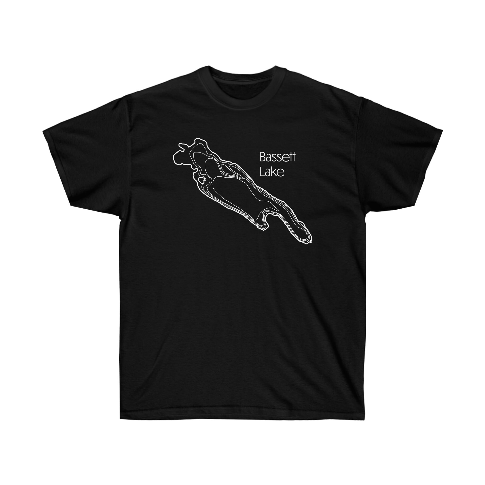 Bassett Lake Tshirt, Minnesota Lake Tee, MN Lake Depth Map Tshirt, Unisex Ultra Cotton Tee