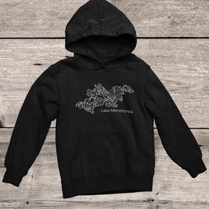 Lake Minnetonka Hoodie, Minnesota Lake Sweatshirt, Minnetonka Depth Map, Unisex Heavy Blend Hooded Sweatshirt