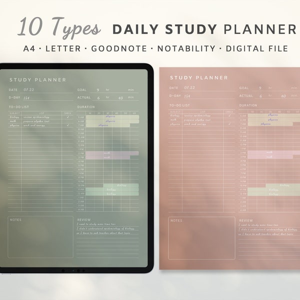 Daily Study Plan Template - Etsy