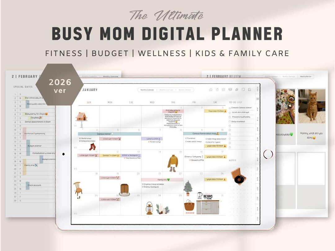 Busy Mom Life Digital Planner 2026 | All-in-one Life, Budget & Wellness ...