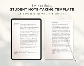 Digital Student Note-Taking Template: A4 Grid, Lined, Cornell (PDF)