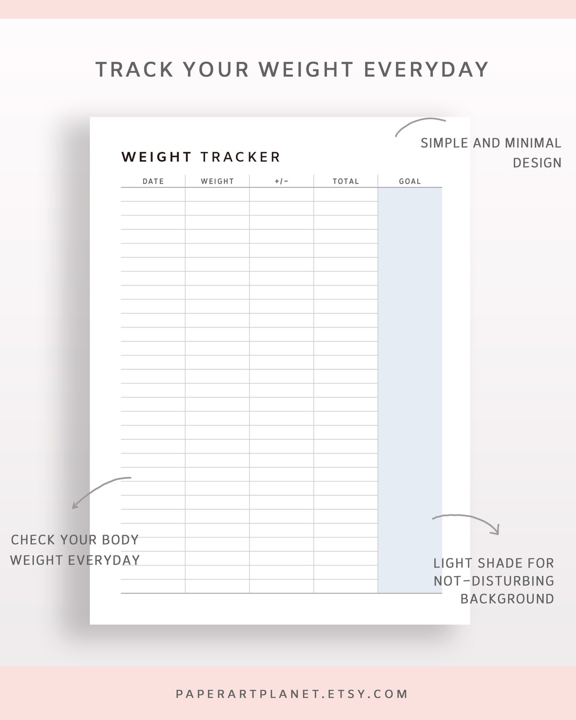 Druckbare Gewicht Tracker Vorlage Gewichtsverlust Diagramm | Etsy