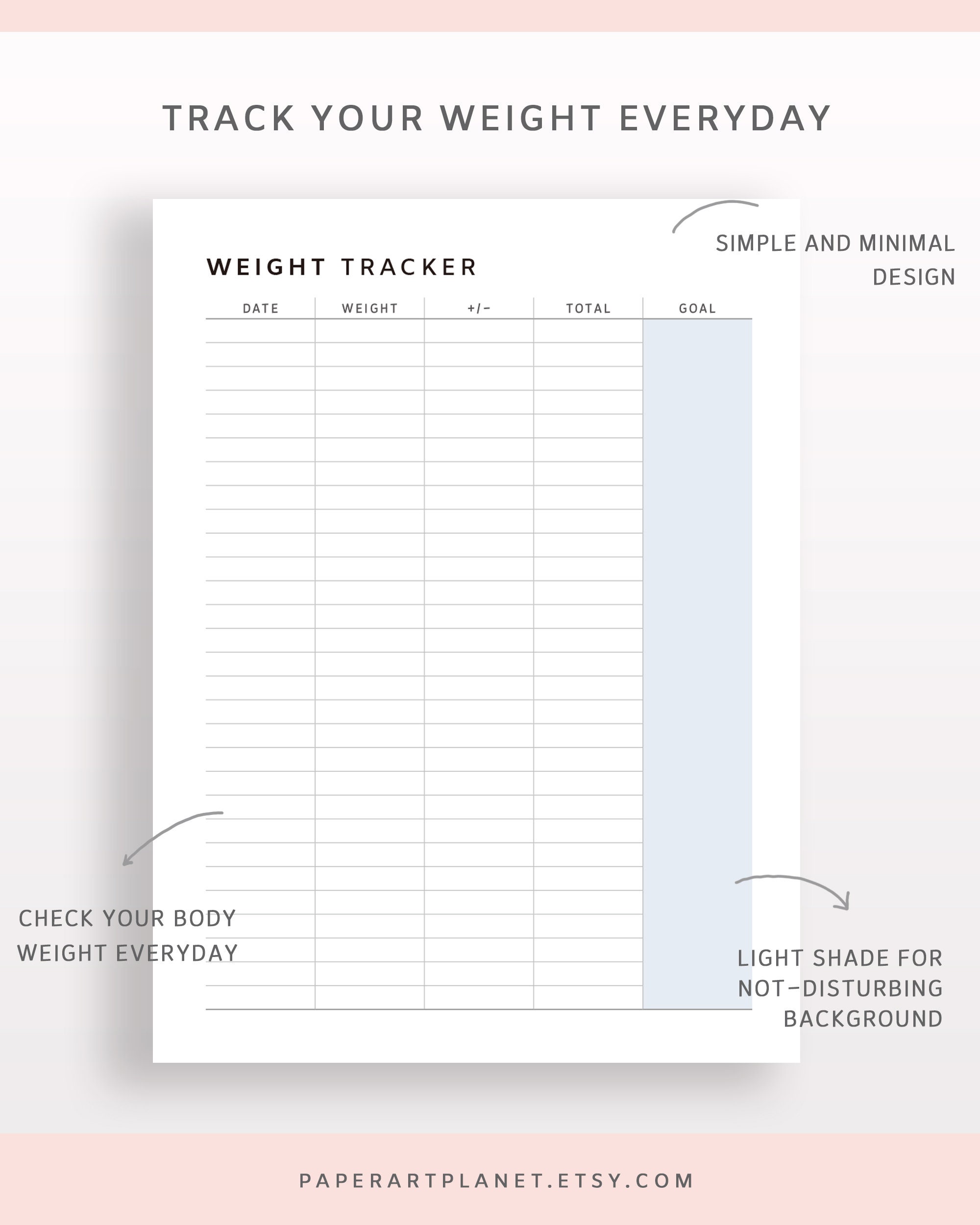 Druckbare Gewicht Tracker Vorlage Gewichtsverlust Diagramm | Etsy