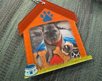 Dog House Personalized Shaker Ornament, Custom Charms to remember or celebrate your pet