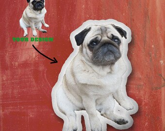 Personalized Pet Plush Pillow | Custom Double-Sided Shaped Pillow with Dog, Cat, or Person