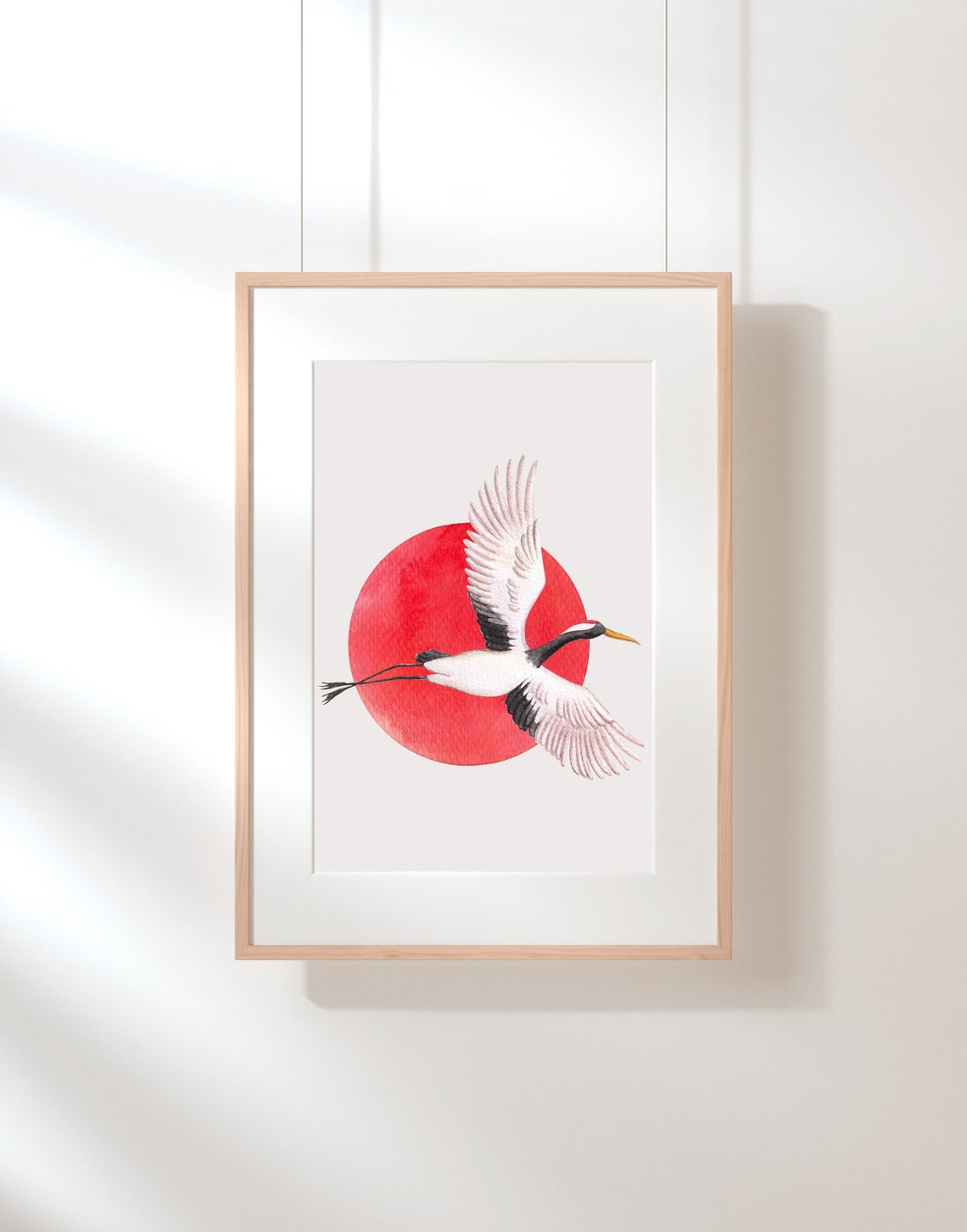 Crane Bird Art Impresión japonesa de aves Ilustración de Etsy