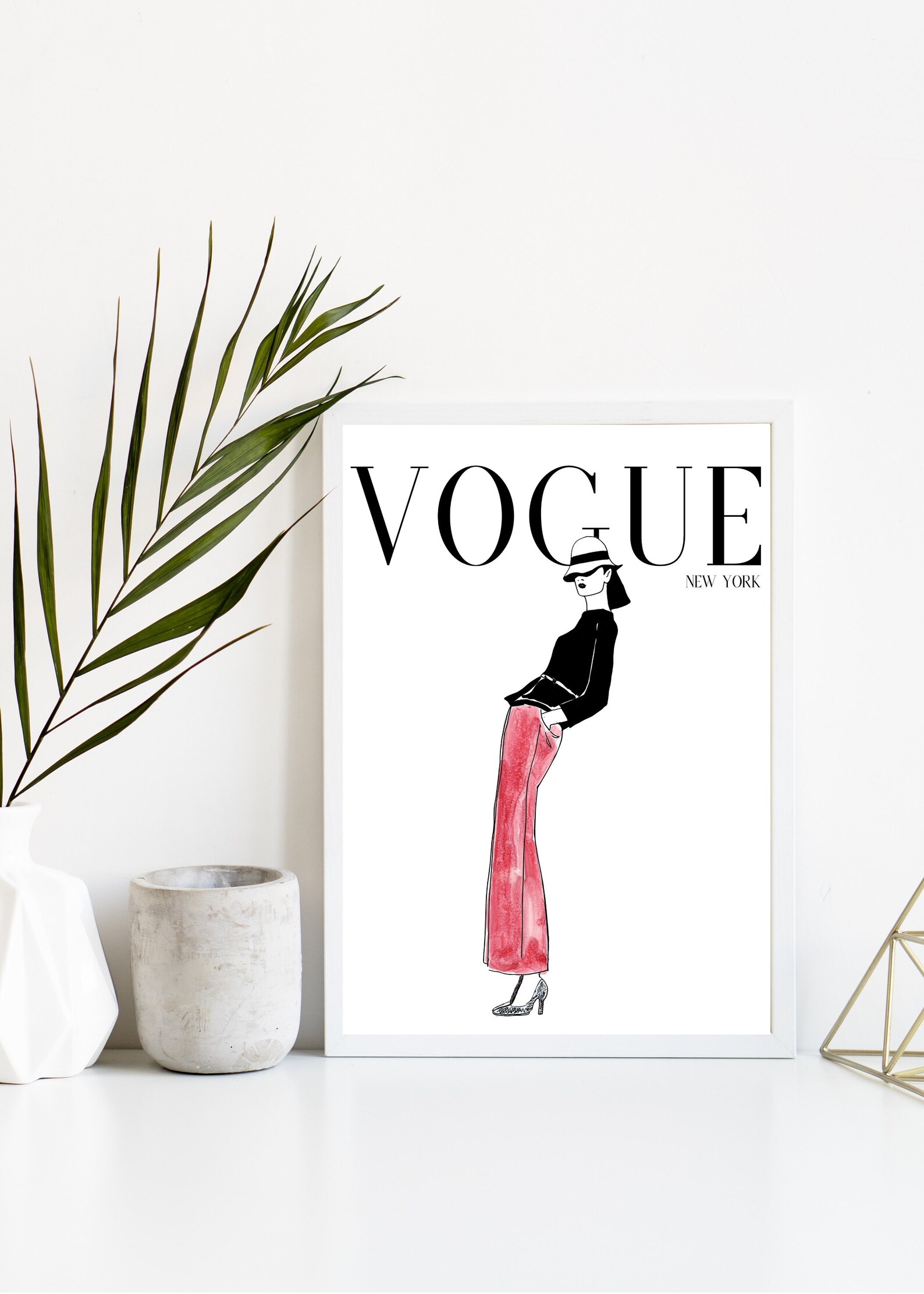 Vogue Wall Art Fashion Art Print Female Poster Vogue Print Etsy