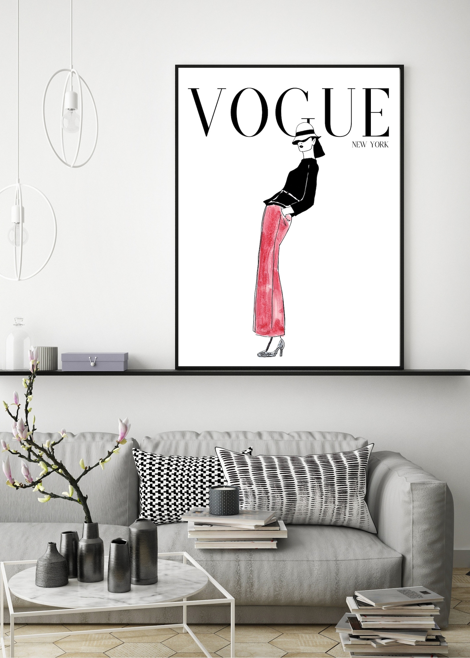 Vogue Wall Art Fashion Art Print Female Poster Vogue Print Etsy
