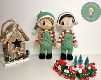 Patron au crochet Amigurumi elfe de Noël PDF | Elfes festifs | Bricolage des Fêtes