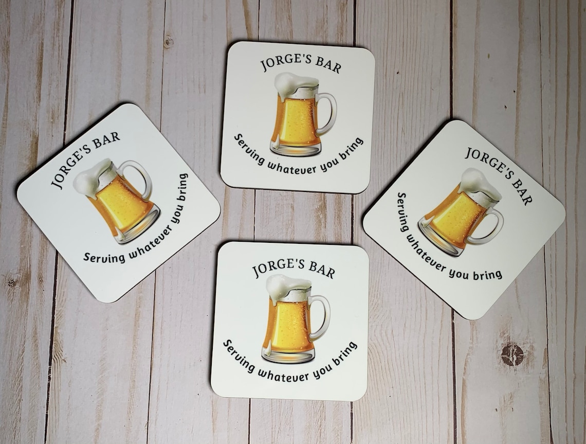 Personalized Bar Coasters, Funny Coaster, Beer Lovers Coasters, Family