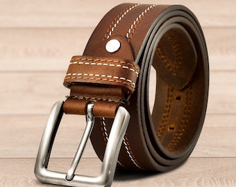 Classical Leather Strips Buffalo Leather Belt for Man - China Leather Belt  and Genuine Leather Belt price