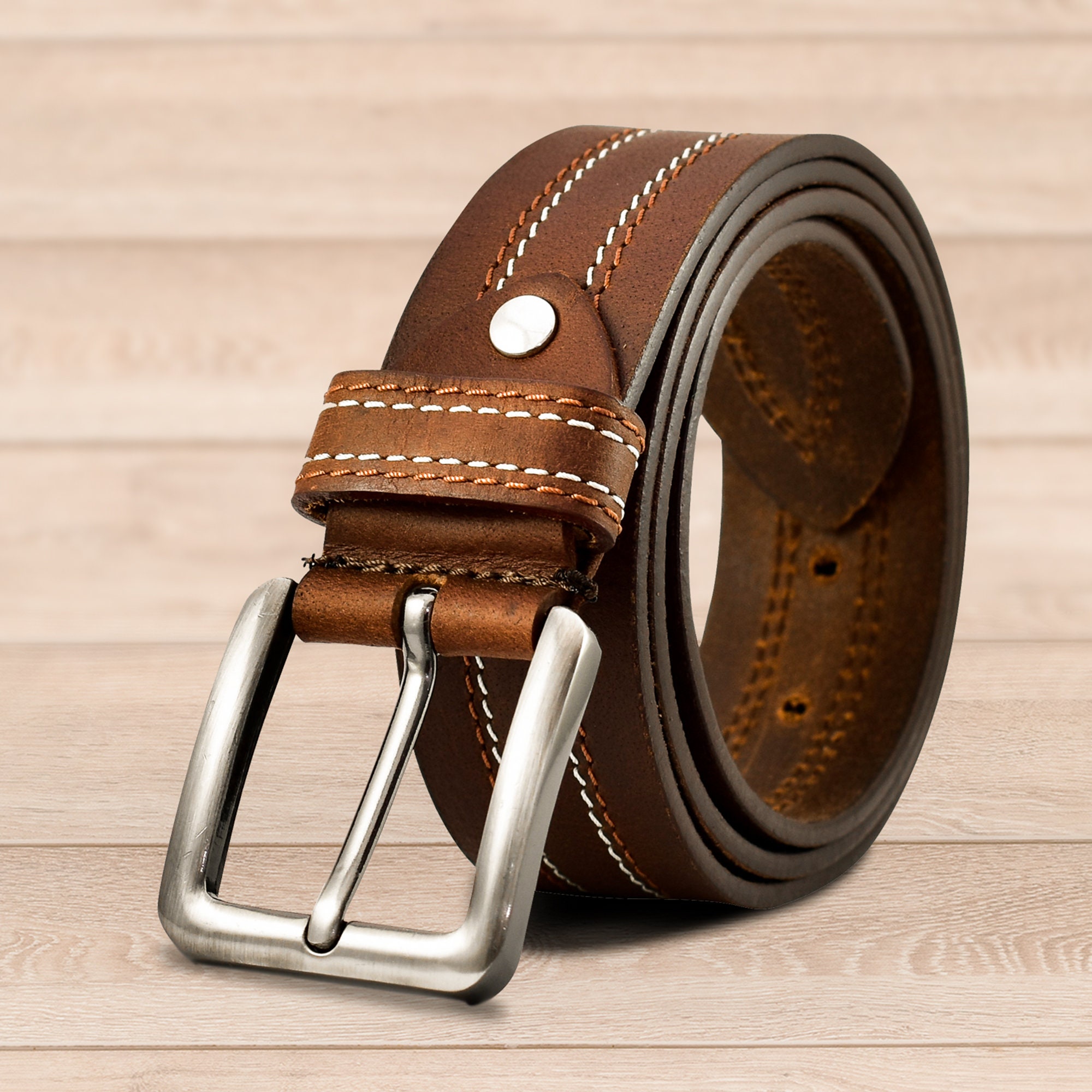 Leather Embossing Belts  Leather Pin Buckle - Male Genuine