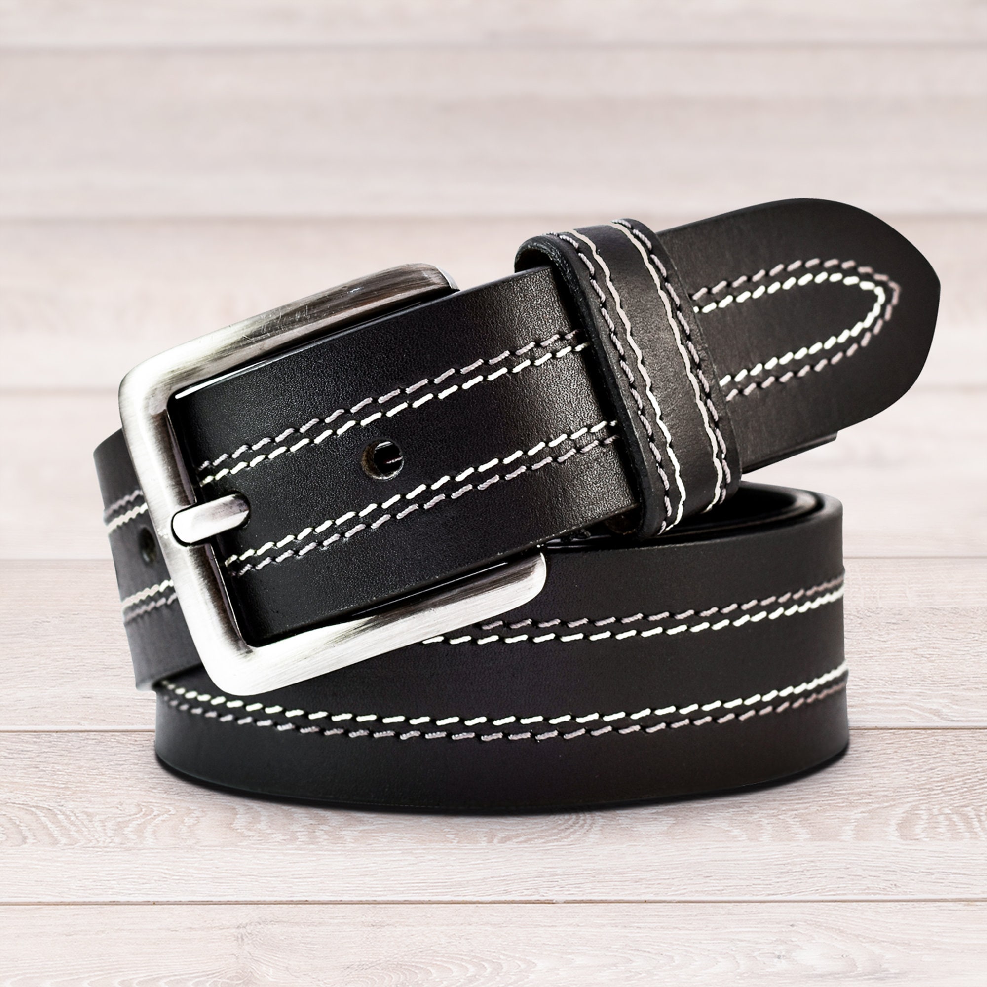 100% FULL GRAIN Leather Belts Mens Casual Dress Jeans Belt Black Brown Trouser, classic made in US Stock