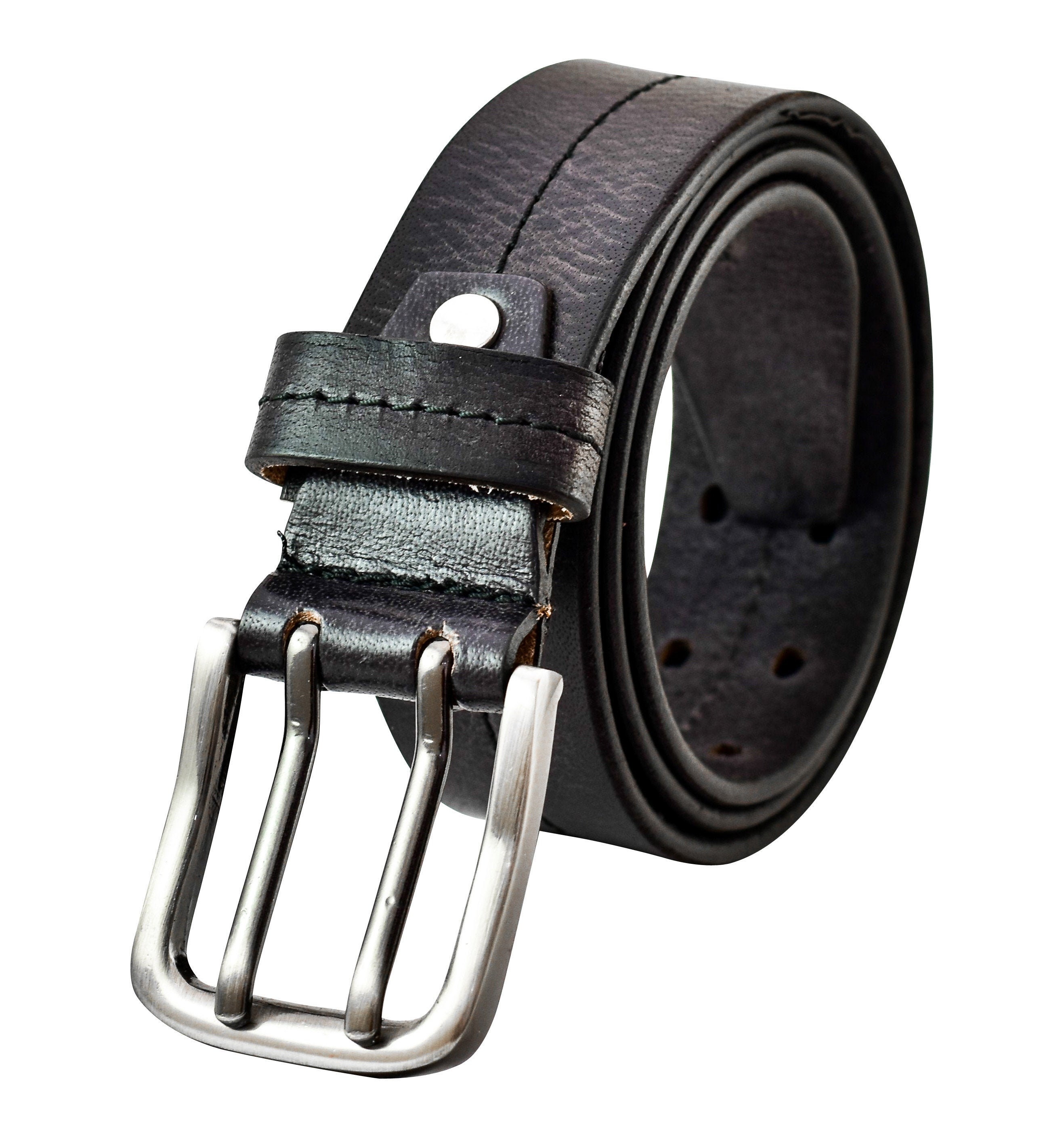 100% de ganancia completa para hombre, cinturón de trabajo de doble punta  de cuero cosido informal, cinturón Original resistente, vestido de  mezclilla hecho a mano en EE. UU. -  México