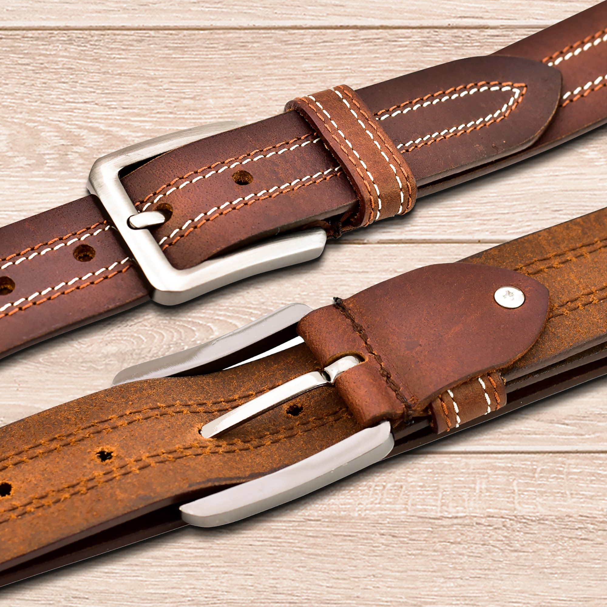 100% FULL GRAIN Leather Belts Mens Casual Dress Jeans Belt Black Brown Trouser, classic made in US Stock