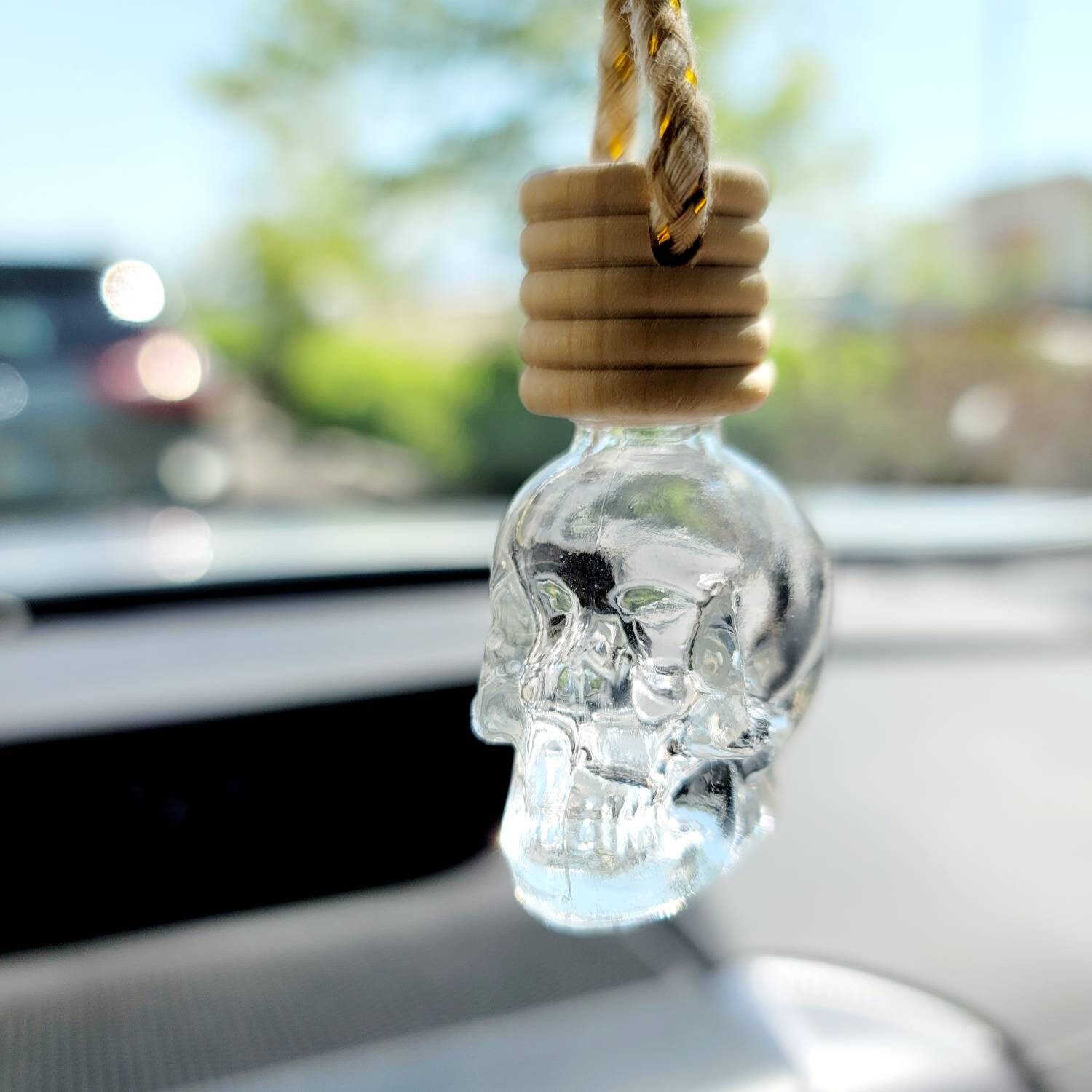 Skull Hanging Glass Car Diffuser Choose Your Scent Gothic Etsy