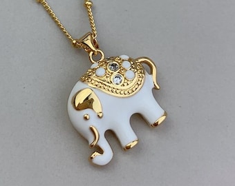 Collar elefante elefante joyería elefante colgante elefante encanta animal collar elefante de oro elefante suerte elefante elefante elefante elefante regalo