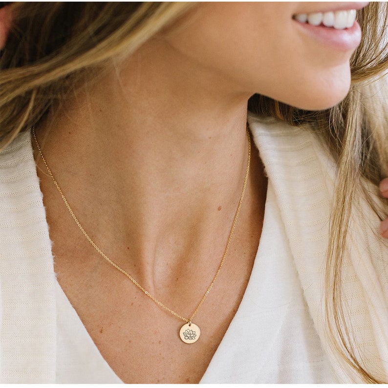 Birth Flower Necklace Birth Flower Jewelry Birth Month Etsy