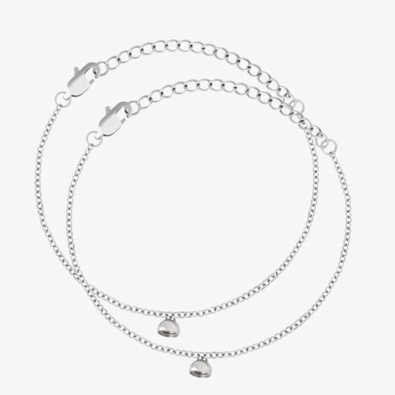 Bracelet noeud d'amour, bracelet pour couple, bracelet infini, bracelet à breloques, minimaliste Caitlyn, cadeau pour meilleure amie, bijoux élégants Silver