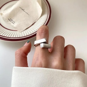 Chunky Rings, Couples Ring Gift For Her, Anxiety Ring, Chunky Gold Ring, Signet Ring, Cool Rings, Gothic Ring, 925 Sterling Silver Ring
