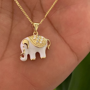 African Elephant Necklace, Elephant Pendant Necklace, Elephant Charm Necklace, Elephant Jewelry, Good Luck Necklace for Women, Elephant Gift
