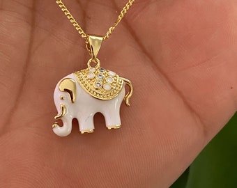 African Elephant Necklace, Elephant Pendant Necklace, Elephant Charm Necklace, Elephant Jewelry, Good Luck Necklace for Women, Elephant Gift