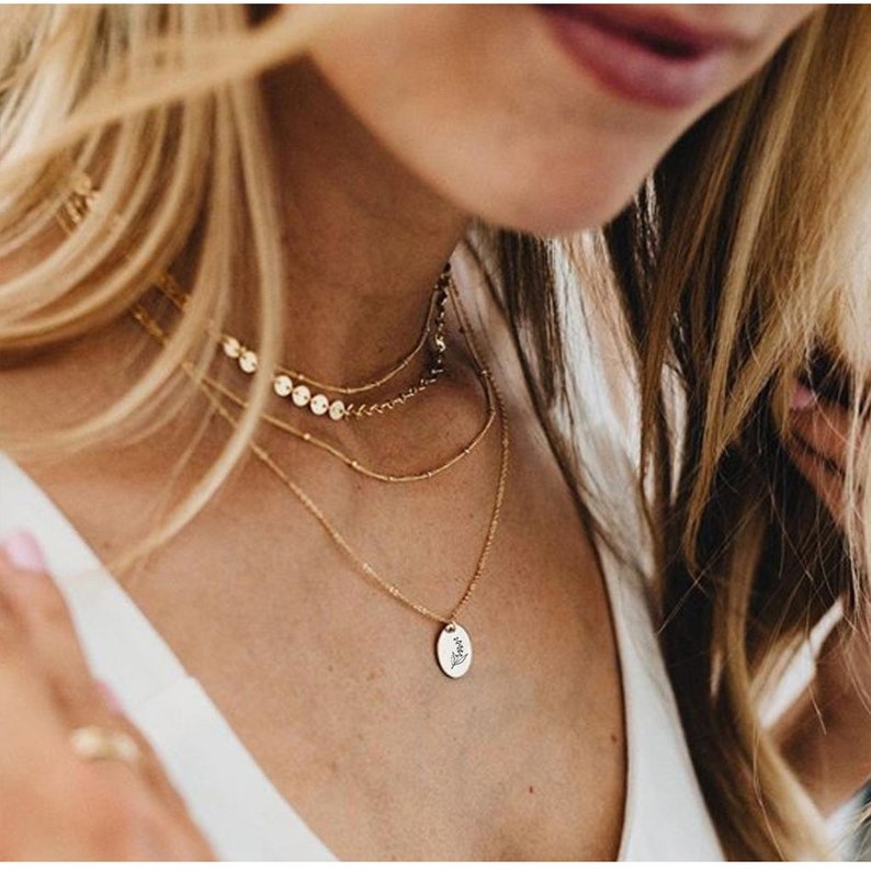 Birth Flower Necklace Birth Flower Jewelry Birth Month Etsy