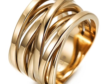 Paare Ring Geschenk für sie, klobige Ringe, coole Ringe, klobiger Goldring, Siegelring, keltischer Ring, Goldring Angst, gotischer Ring