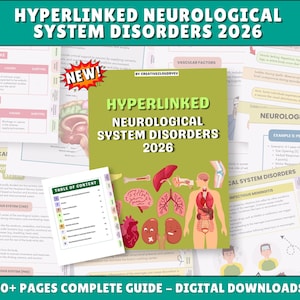 Neurological System Study Guide: Brain Disorders, Med Surg Notes, UPDATED Hyperlinked 2026 (PDF)