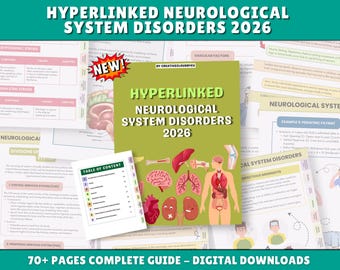 Neurological System Study Guide: Brain Disorders, Med Surg Notes, UPDATED Hyperlinked 2026 (PDF)