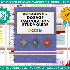 Complete Dosage Calculation Study Guide 40+ Pages, Nursing School Notes, Nursing Study Guide, Nursing Notes, Nursing Bundle