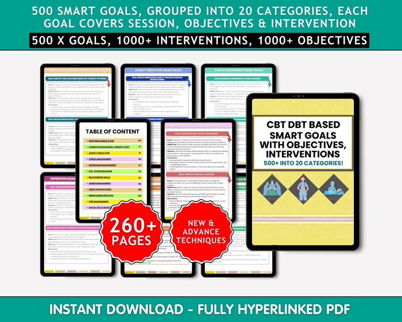 500 X SMART Goals for Therapy Treatment Planning Objectives and ...