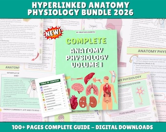 Anatomy and Physiology Study Guide: Hyperlinked, All Body Systems, 100+ Pages 2026 (PDF)