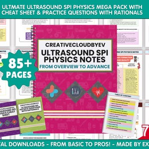 Ultrasound Physics SPI Study Notes, SPI Exam, Physics Question, Physics Practice Registry Review, Ultrasound tech, Sonographer Study Guide