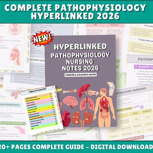 Pathophysiology Nursing Study Guide, 120+ Pages, Hyperlinked All Systems Notes (Digital Download)