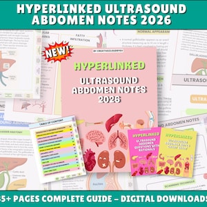 Ultrasound Abdomen Study Notes Bundle: Sonography Student Guide, Hyperlinked 2026 (PDF)