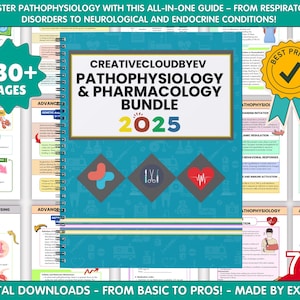 Pathophysiology & Pharmacology Nursing Study Guide Bundle Perfect for Nursing Students, Nursing Notes, Nursing School Notes, Pharmacology